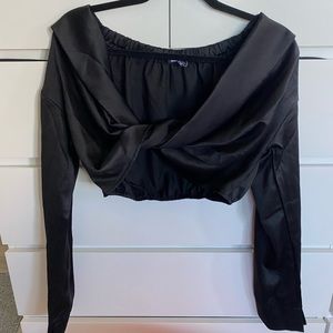Satin twist front Crop top
